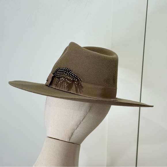 Lovely Bird Verona Antique Wool Feather Hat Medium Brown Festival Boho Coachella main image 4